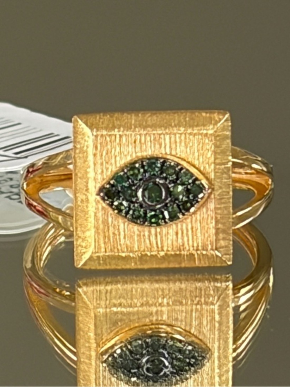 Rarities Carol Brodie Genuine .15 ctw Green Diamond Talisman Ring 7 NWT